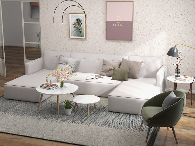 LV Tight Back Double Chaise Sectional Bench Seat Sofa - What A Room