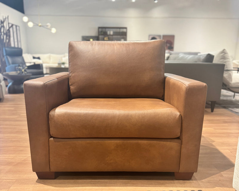 Clearance - Milton Genuine Italian Leather Chairs-Dante Walnut