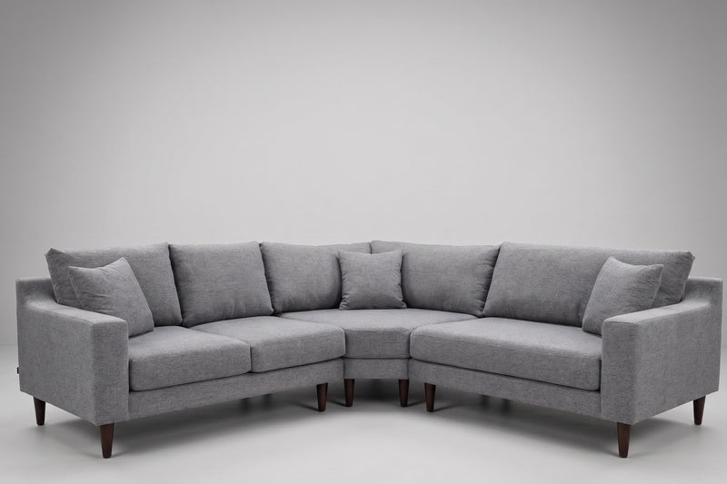 Clearance - Alex L Sectional with Wedge in Hampstead Graphite - Ready to Ship