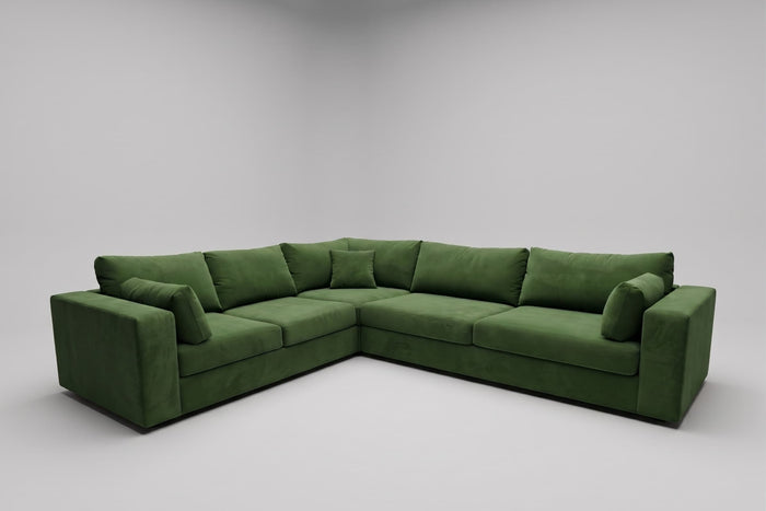 Daphne L Sectional in Bella Emerald on Clearance
