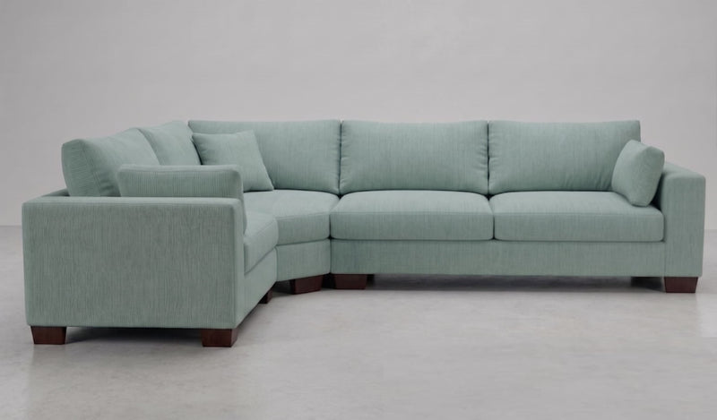 Clearance - Daphne L Sectional with Wedge in Empire III Steel- Ready to Ship