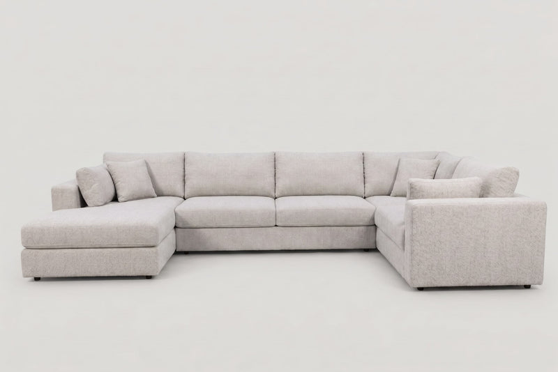 Clearance - Daphne U Sectional in Elliot Oyster- Ready to Ship
