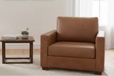 Clearance - Custom Genuine Italian Leather Chairs-Dante Walnut - 40'' x 35'' - What A Room