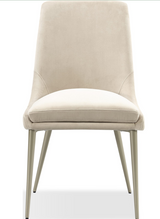 Winston Upholstered Metal Leg Dining Chair in Cream and Champagne (Set of 2) - What A Room