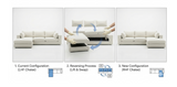 Clearance - Daphne Reversible Sofa Chaise in Contessa Vanilla- Ready to ship - What A Room