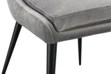 Winston Upholstered Metal Leg Dining Chair in Goose and Black (Set of 2) - What A Room