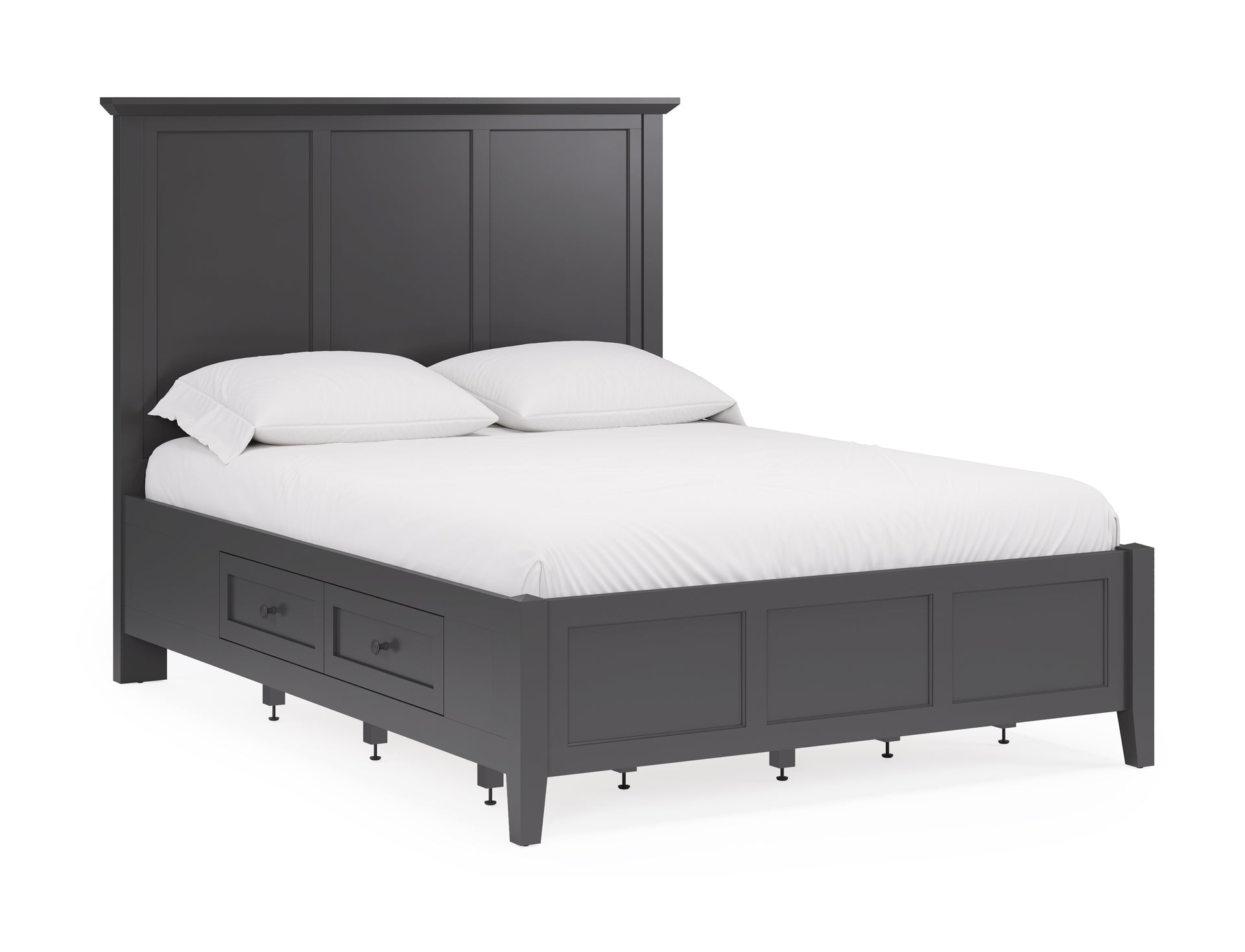 Grace Four Drawer Platform Storage Bed in Raven Black - What A Room