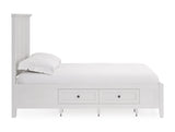 Grace Four Drawer Platform Storage Bed in Snowfall White - What A Room