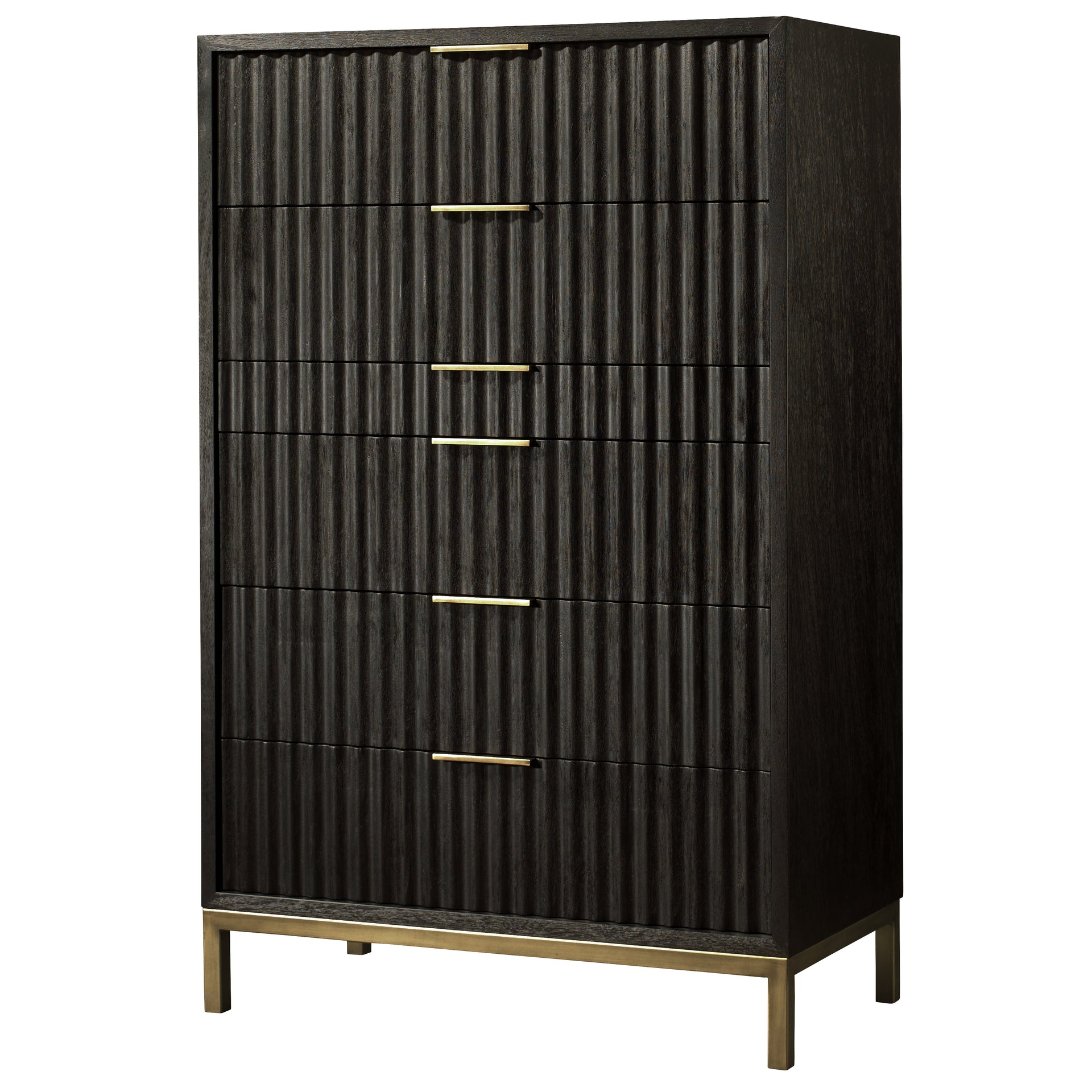 Kentfield Solid Wood Six Drawer Cheset in Black Drifted Oak - What A Room
