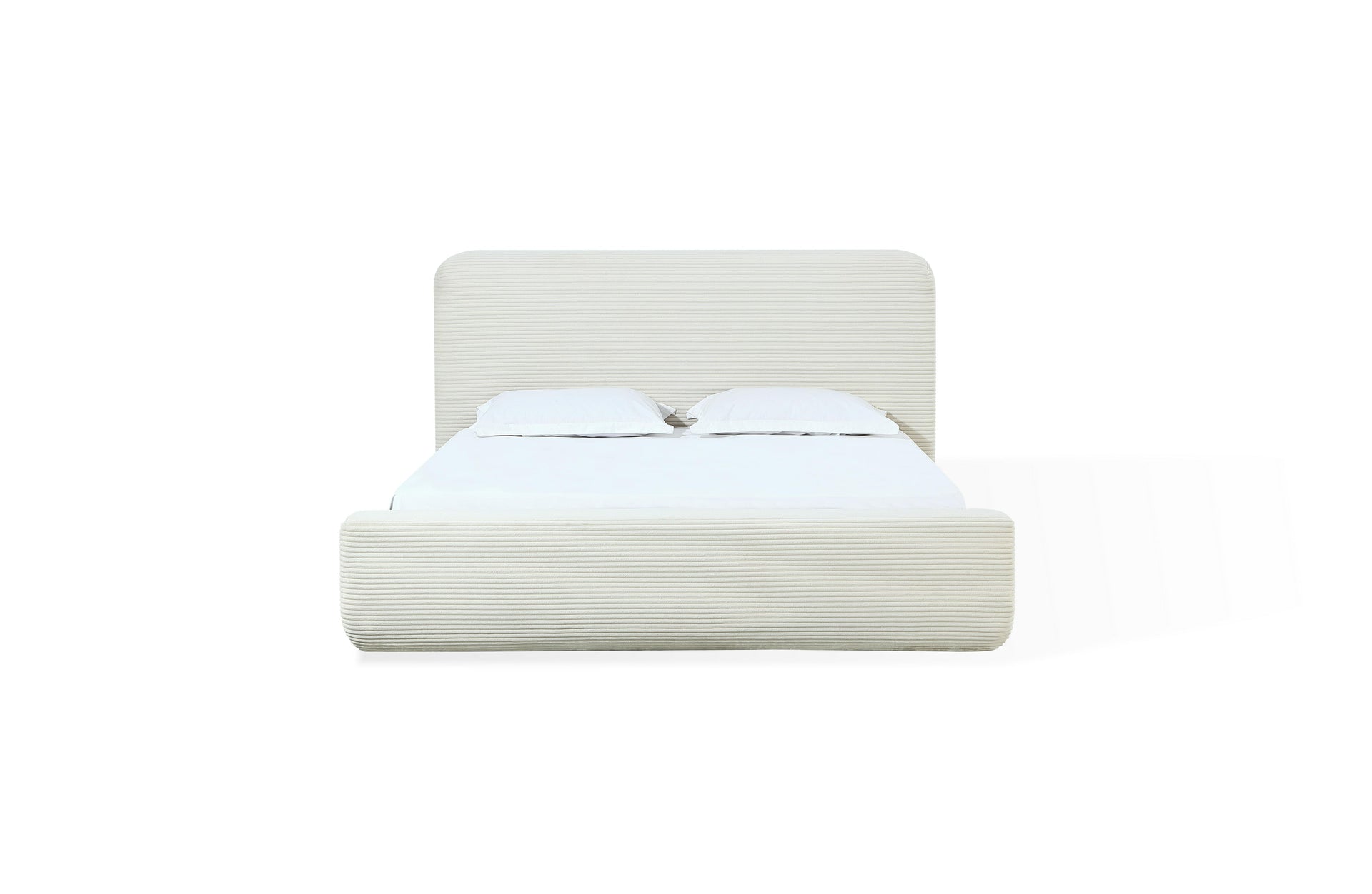 Wisteria Upholstered Platform Bed in Frosty Corduroy - What A Room