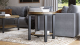 Canyon Solid Wood and Metal Round End Table in Washed Grey - What A Room