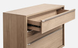 One Coastal Modern Three Drawer USB-charging Nightstand in Bisque - What A Room
