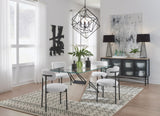 Aere Glass, Wood and Metal Rectangular Dining Table in Natural Ash and Black - What A Room
