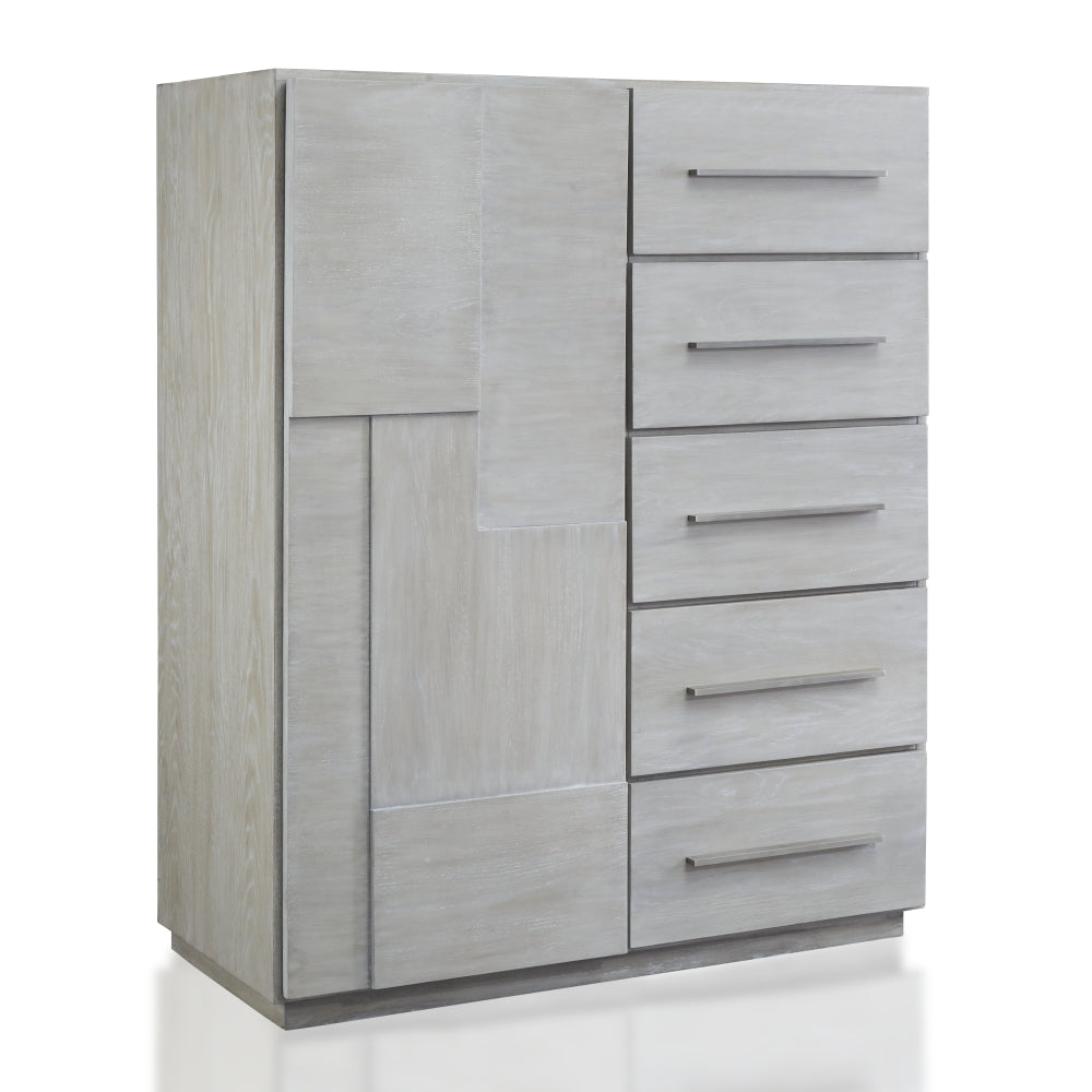 Destination Five Drawer One Door Sweater Chest in Cotton Grey - What A Room