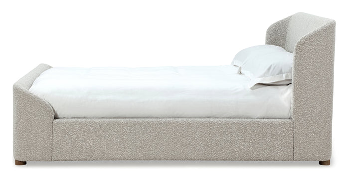 Kiki Upholstered Platform Bed in Cotton Ball Boucle - What A Room