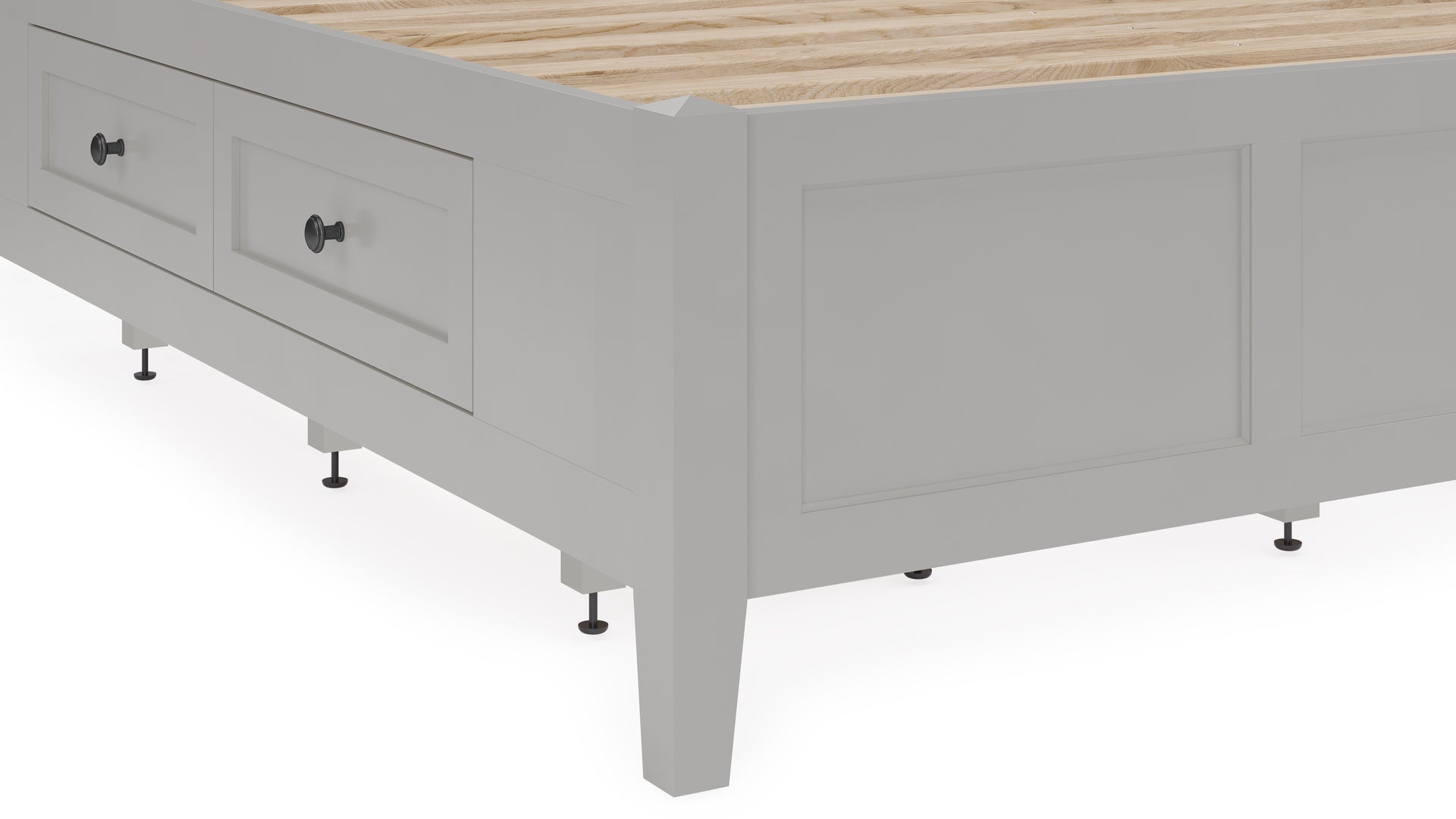 Grace Four Drawer Platform Storage Bed in Elephant Gray - What A Room