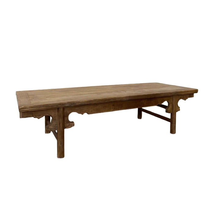 Antique Carved Elm Bench