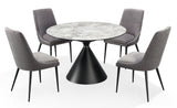 Winston Stone Top Metal Base Round Dining Table in Grigio - What A Room