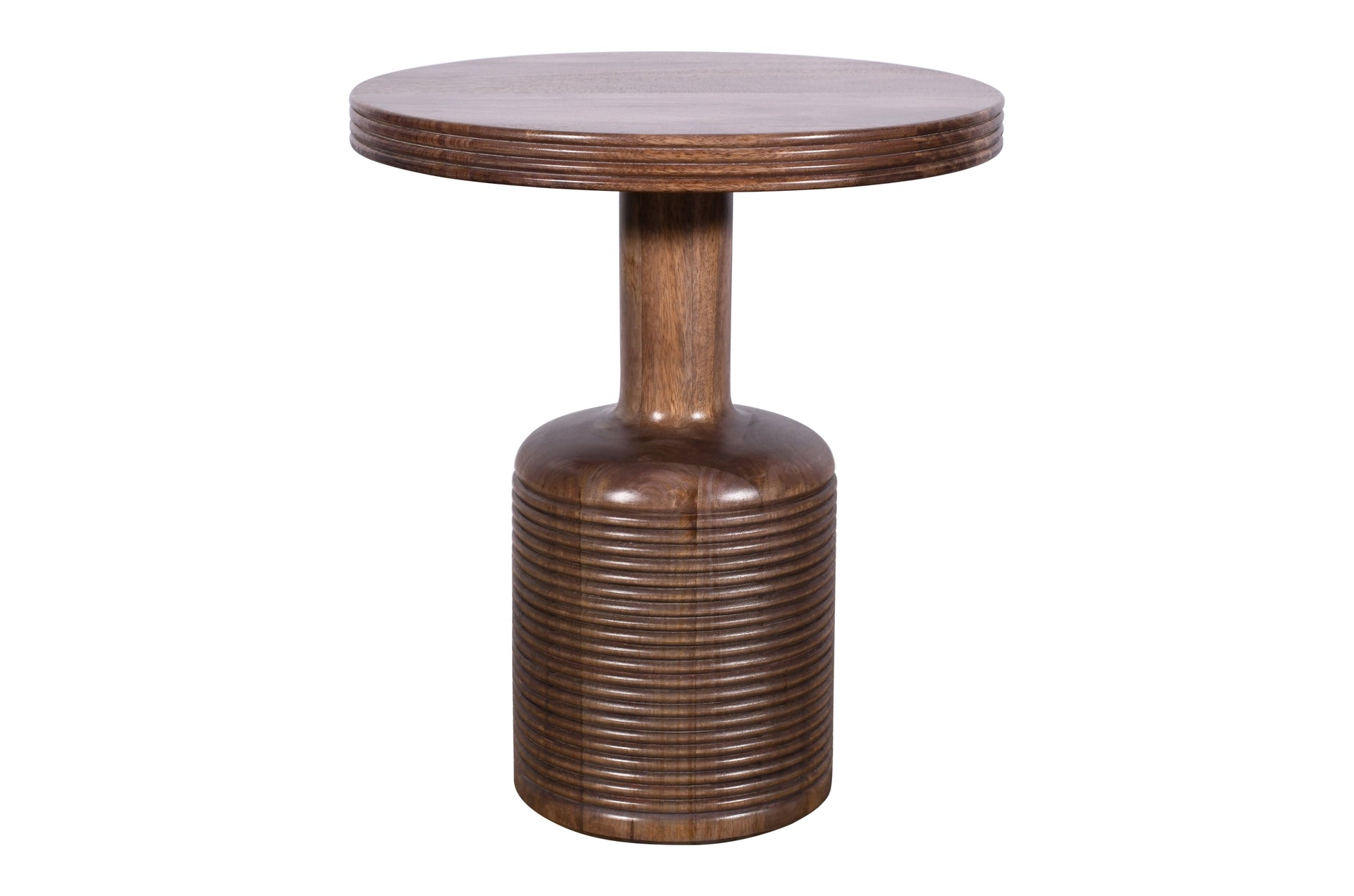 Liyana Solid Wood Round End Table in Natural Tan - What A Room