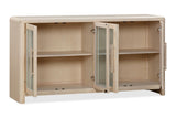 Liv Glass Door Ash Wood Sideboard in White Sand - What A Room
