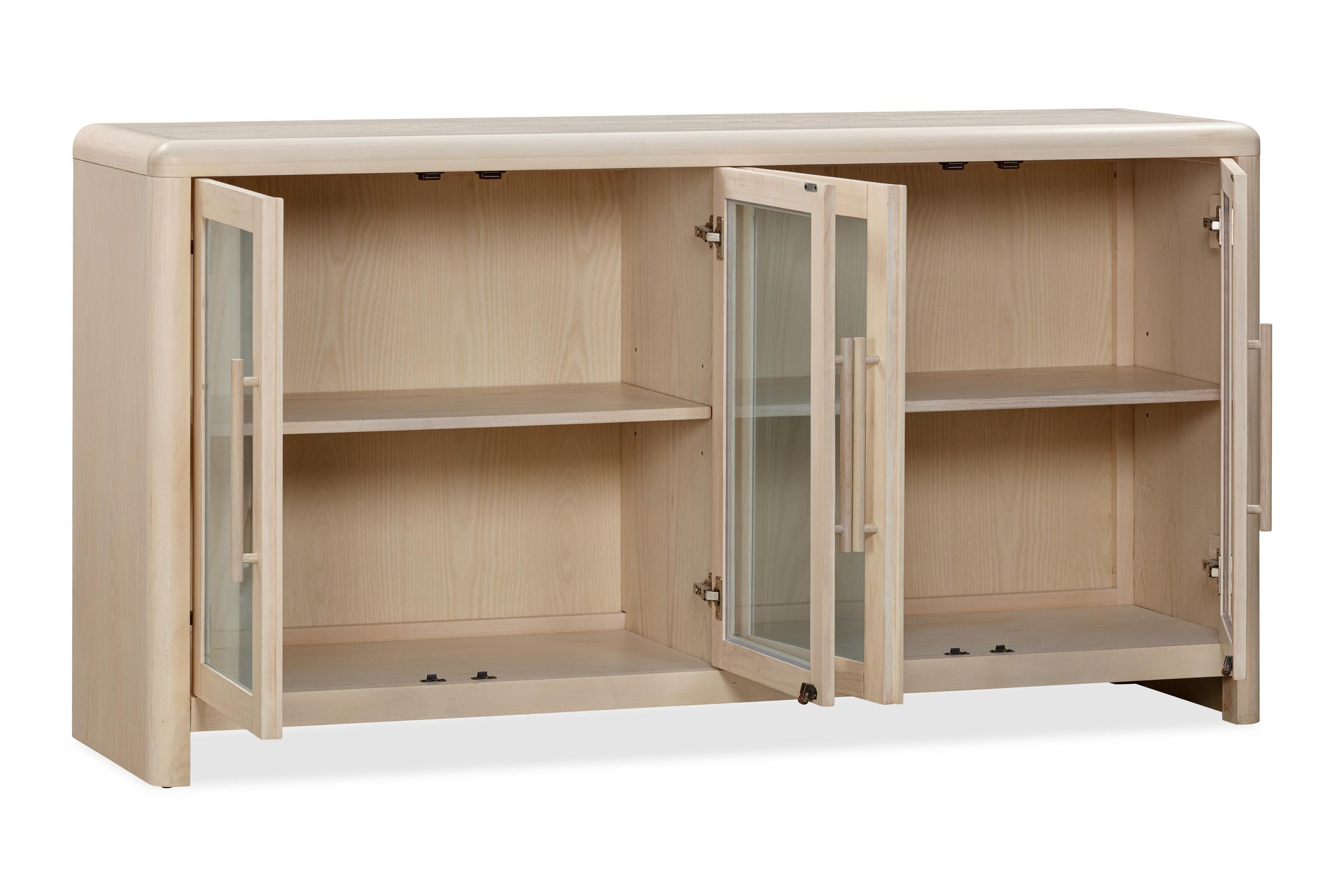 Liv Glass Door Ash Wood Sideboard in White Sand - What A Room