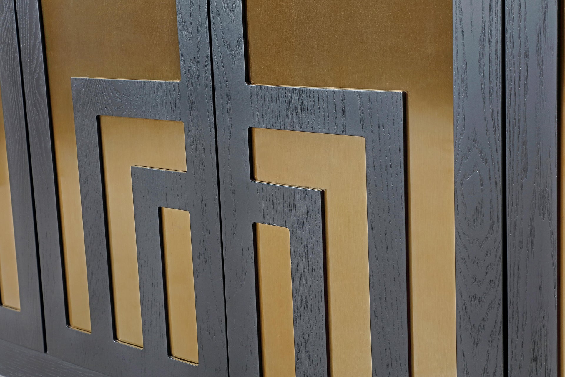 Doheny Wood and Metal  Two Door Sideboard in Black and Brass - What A Room