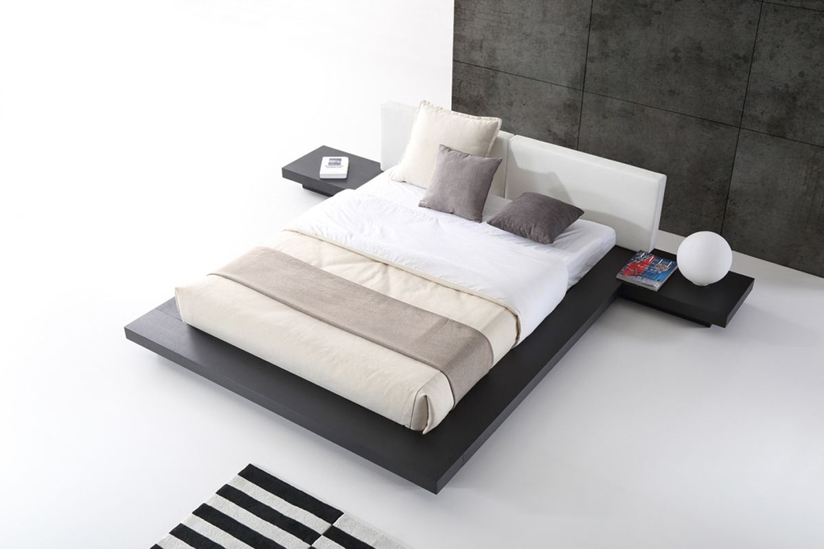 Modrest Opal Modern Wenge & White Platform Bed - What A Room