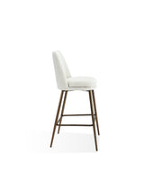 Wyatt Upholstered Bar Stool in Ricotta Boucle and Bronze Metal - What A Room