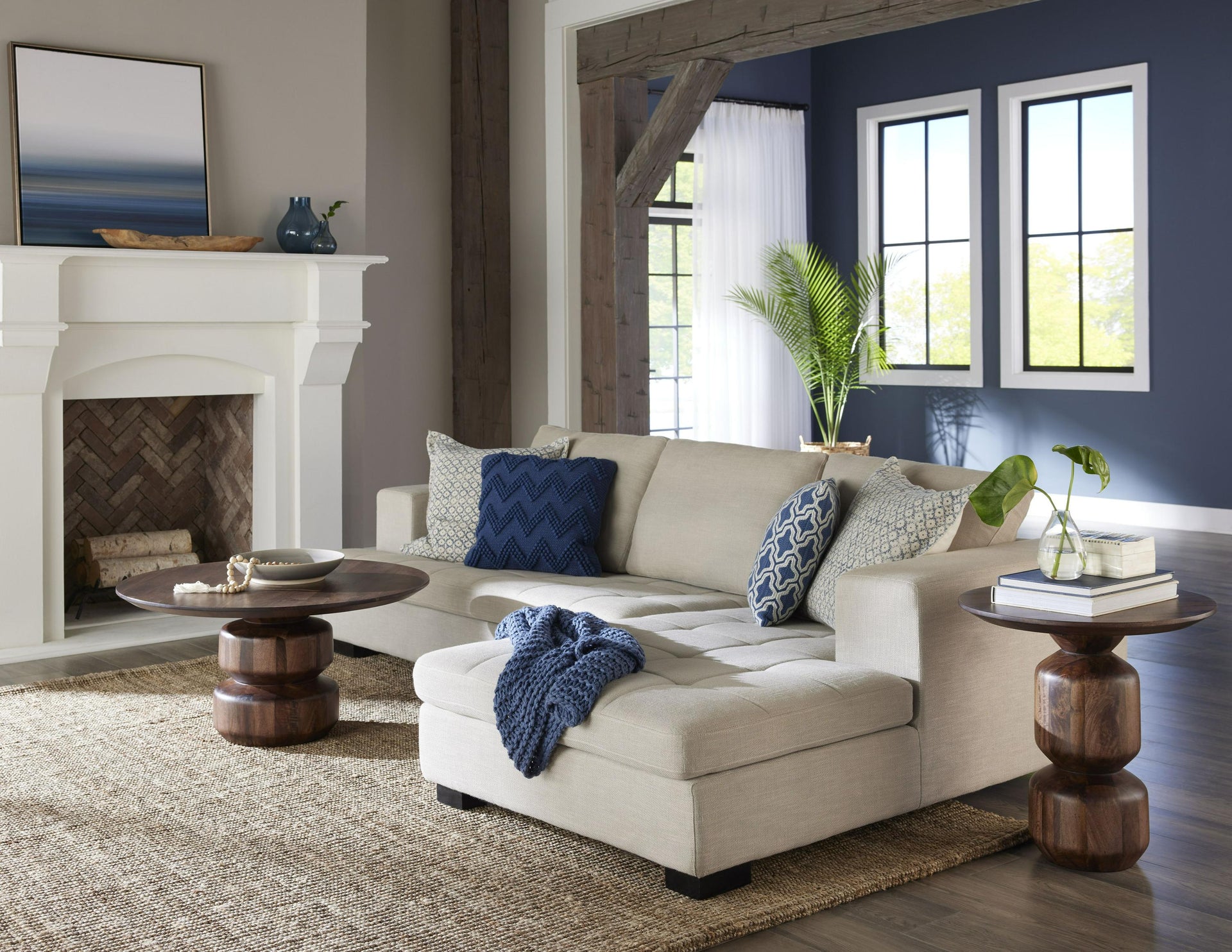 Virton Solid Wood Round Coffee Table in Smoked Brown - What A Room