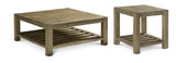 Canyon Solid Wood Rectangular End Table in Washed Grey - What A Room