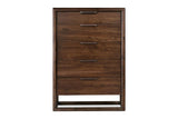 Sol Five Drawer Acacia Wood Chest in Brown Spice - What A Room