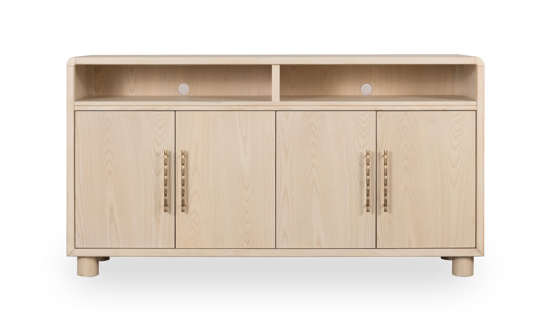 Zinnia Four Door Two Shelf Sideboard in White Sand - What A Room