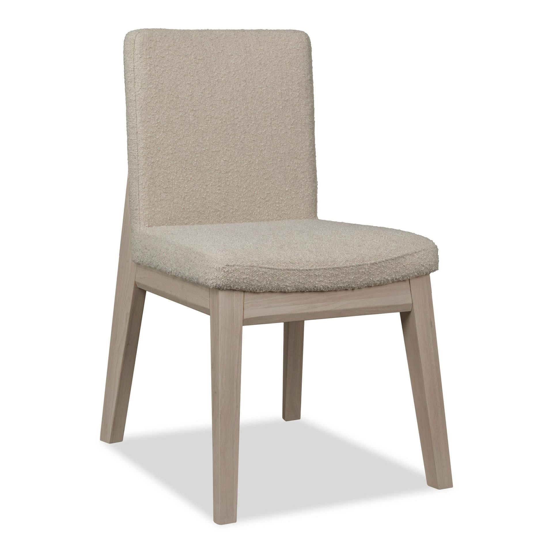 Liv Solid Wood Dining Chair in White Sand and Brun Boucle (Set of 2) - What A Room