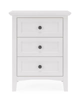 Grace Three Drawer Nightstand in Snowfall White - What A Room