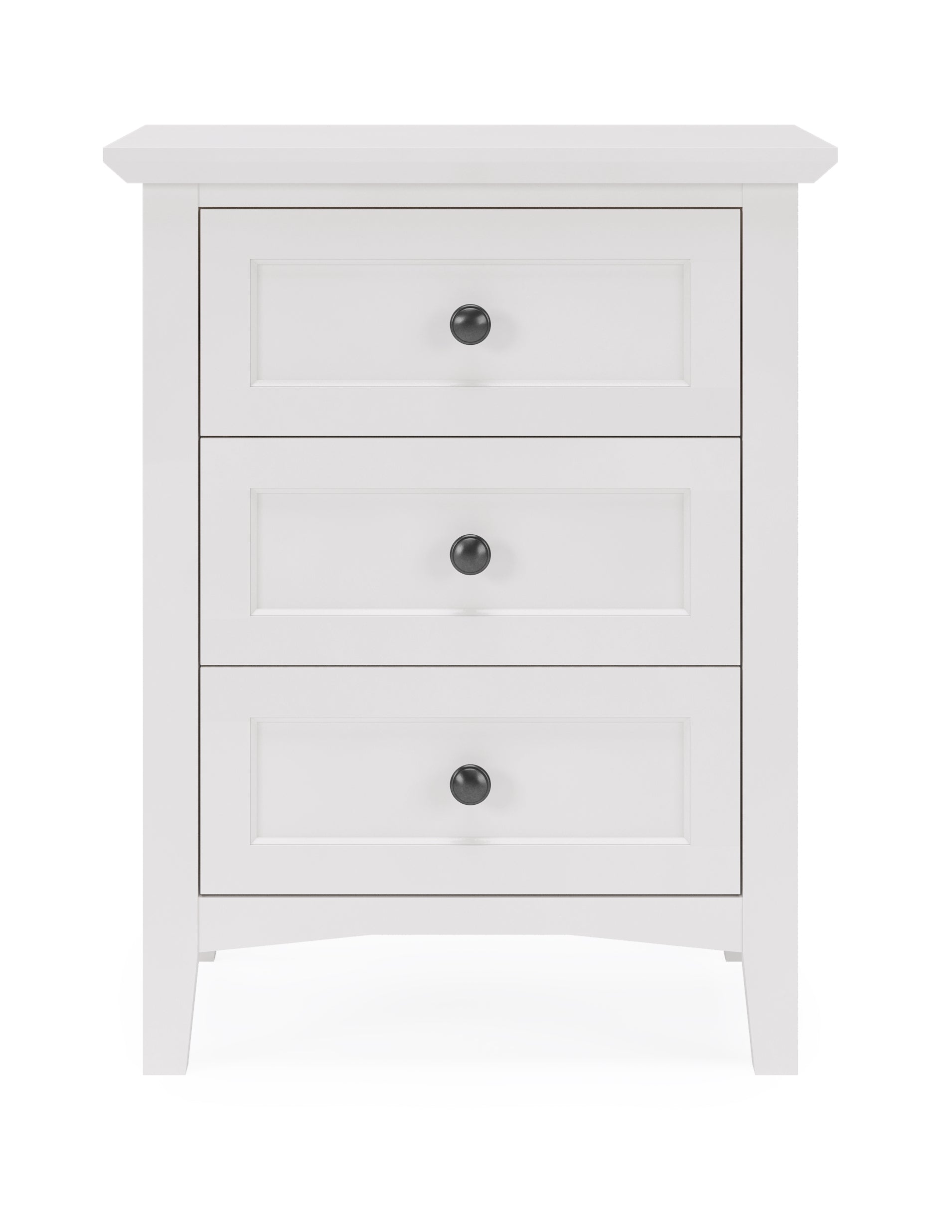 Grace Three Drawer Nightstand in Snowfall White - What A Room