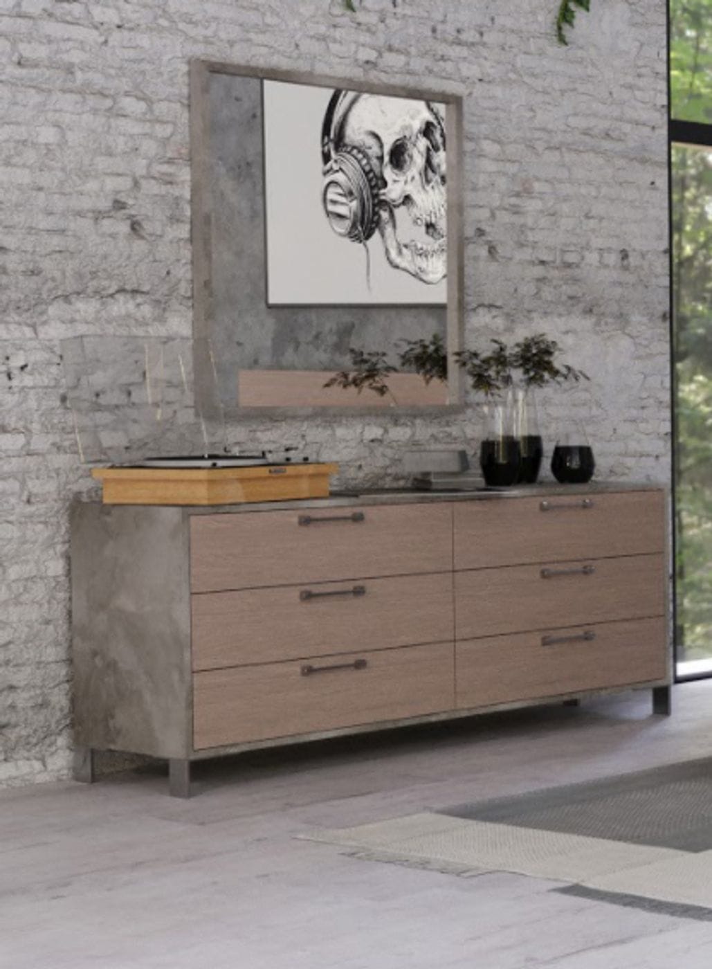Nova Domus Boston - Modern Brown Oak & Brushed Stainless Steel Dresser - What A Room