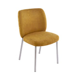 Fomo Chenille-upholstered Stainless Steel Base Dining Chair in Pineapple (Set of 2) - What A Room