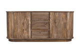 Liyana Solid Wood Three Drawer Two Door Sideboard in Natural Tan - What A Room