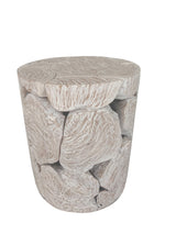 One Teak Slice Round End Table in Bleached Teak - What A Room