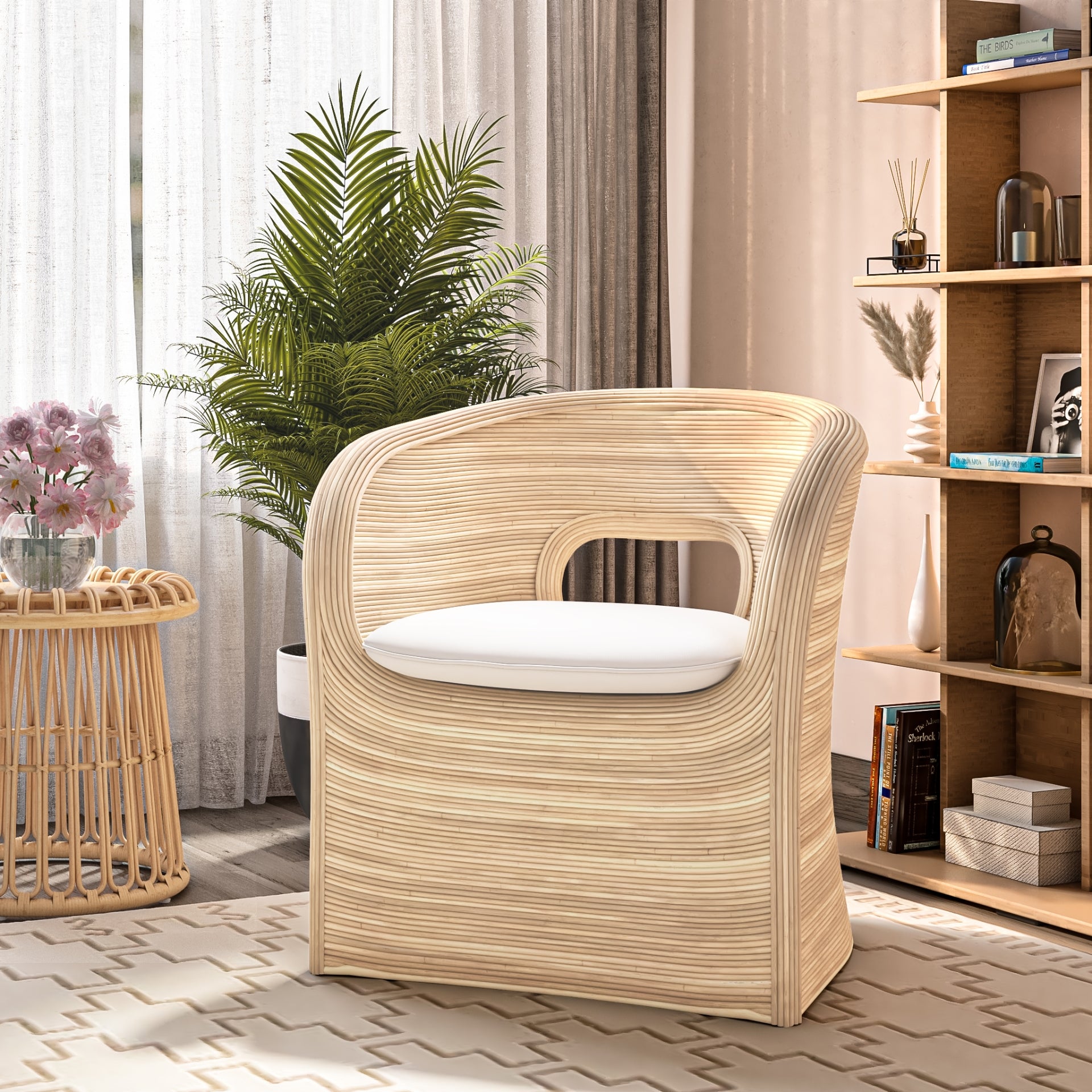 Marissa Rattan Accent Arm Chair - What A Room