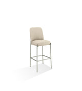 Dion Upholstered Bar Stool in Camel Synthetic Leather and Brushed Nickel Metal - What A Room