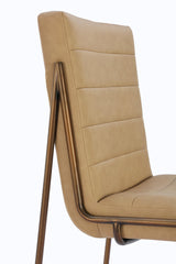 Madison Metal Frame Dining Chair in Honey Synthetic Leather (Set of 2) - What A Room