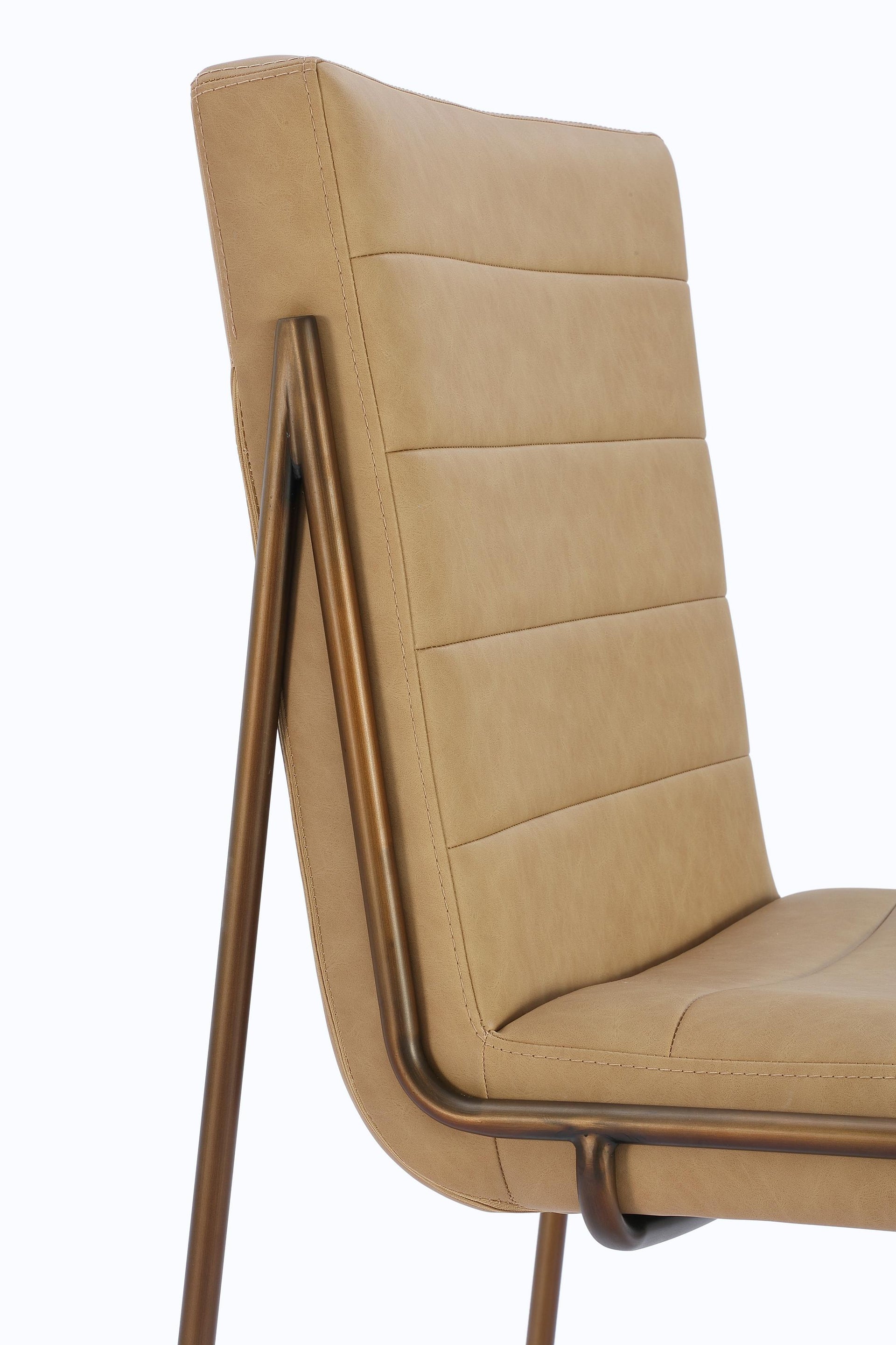 Madison Metal Frame Dining Chair in Honey Synthetic Leather (Set of 2) - What A Room