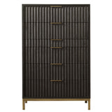 Kentfield Solid Wood Six Drawer Cheset in Black Drifted Oak - What A Room