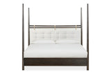Rockport Upholstered Poster Bed in Yin and Turtle Dove Linen - What A Room