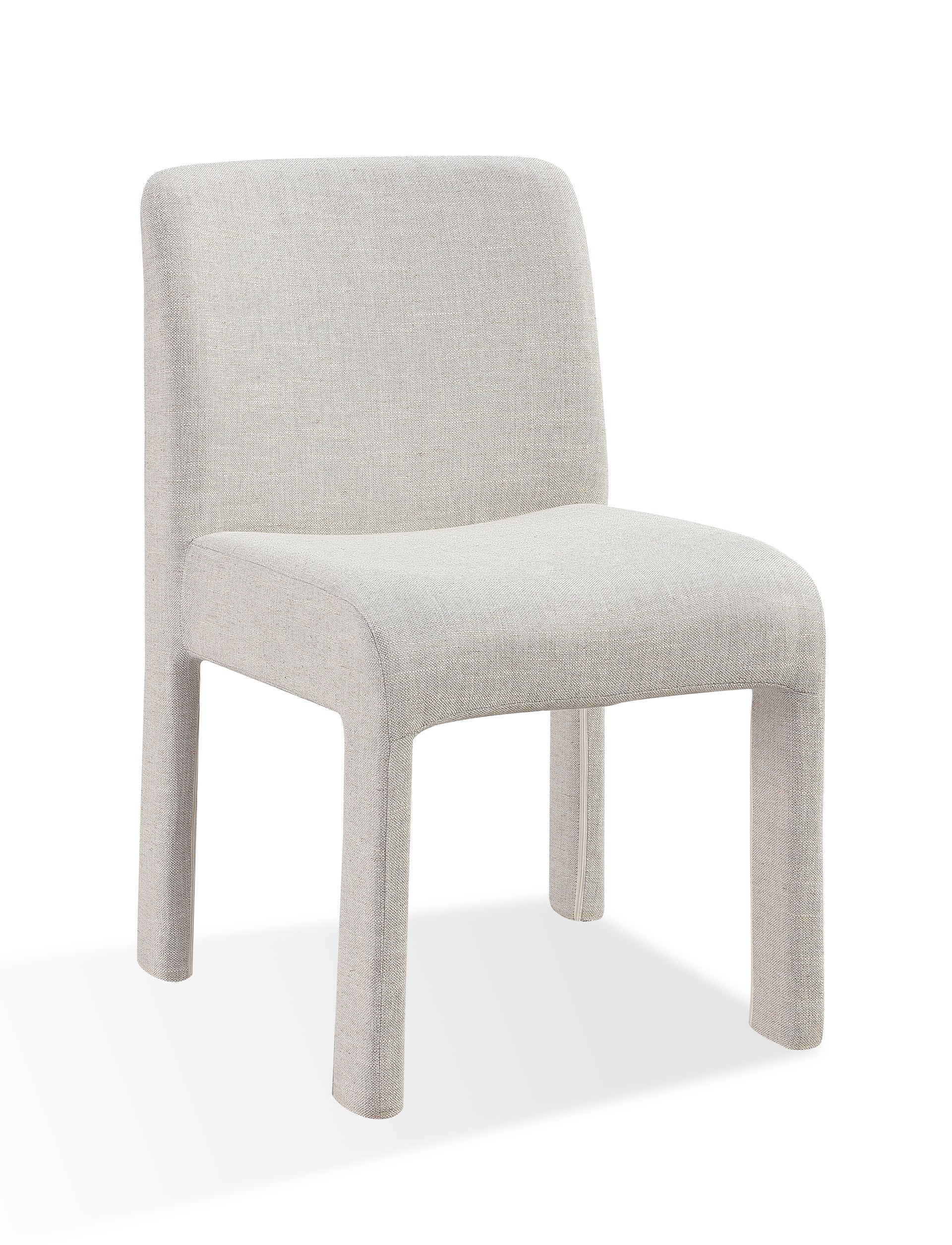 Devon Fully Upholstered Dining Chair in Turtle Dove Linen (Set of 2) - What A Room