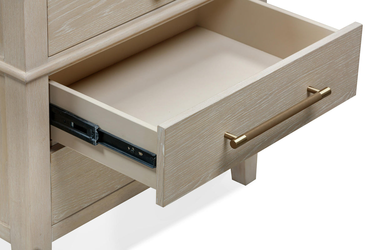 Camden Three Drawer Oak Wood Nightstand in Chai - What A Room