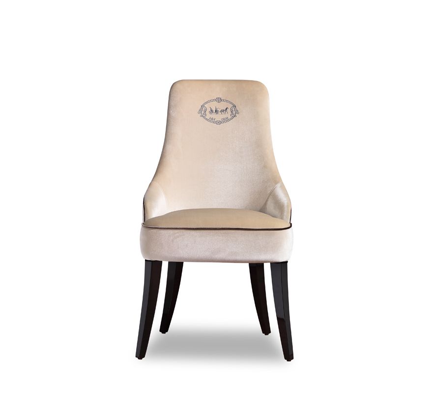 A&X Talin Modern Off-White Velour Dining Chair - What A Room