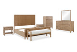 Dorsey Woven Panel Bed in Granola and Ginger - What A Room