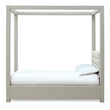 Rockford Upholstered Canopy Bed in Turtle Dove Linen - What A Room